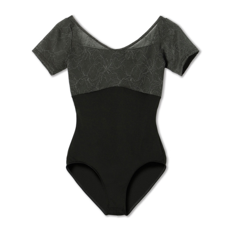 ハーフスリーブレオタード(ボトルグリーン-S)