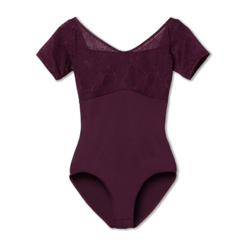 ハーフスリーブレオタード(プラム-S)
