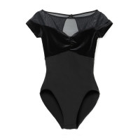 ハーフスリーブレオタード(ブラック-S)