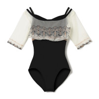 ★ハーフスリーブレオタード(ブラック-S)