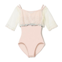 ★ハーフスリーブレオタード(ハニーベージュ-S)