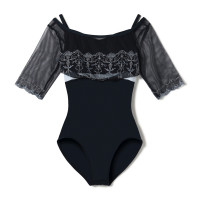 ★ハーフスリーブレオタード(ネイビー-S)