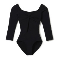 8分袖レオタード(ブラック-S)