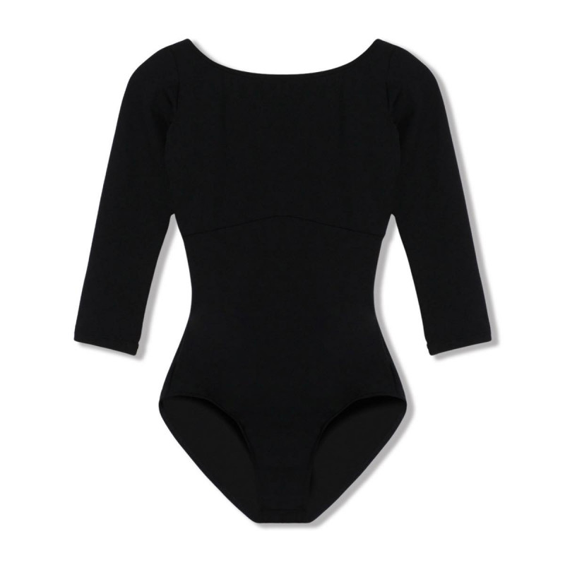 7分袖レオタード(ブラック-S)