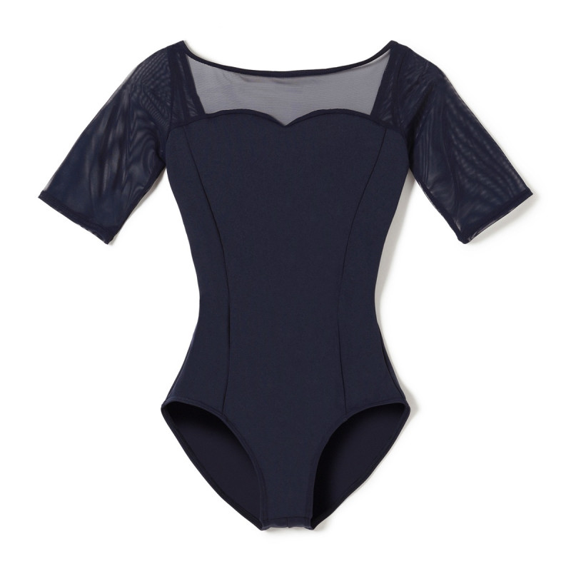 ★５分袖レオタード(ネイビー-S)