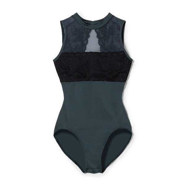 ハイネックレオタード(ボトルグリーン-Ｓ)
