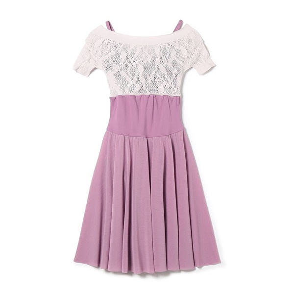 スカート付レオタード(グレイッシュライラック-S)