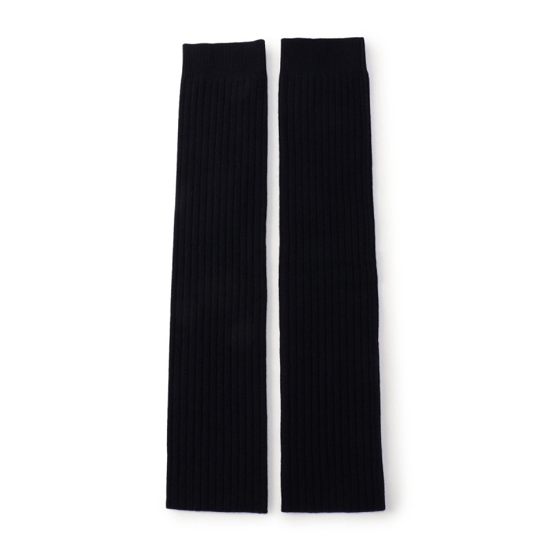 カシミヤニットレッグウォーマー(ネイビー-フリー)