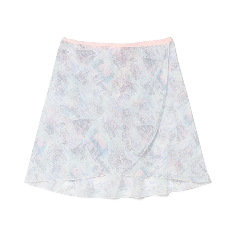 巻きスカート(ピンクプリント-フリー)