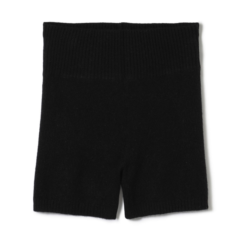 ニットショートパンツ(ブラック-M)