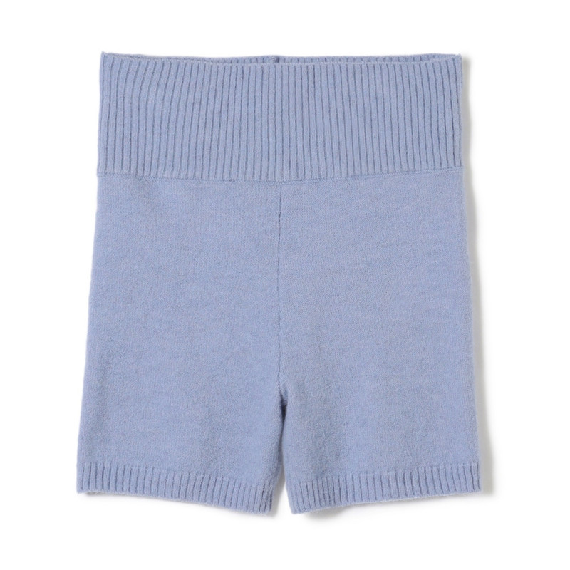 ニットショートパンツ(スカイブルー-M)