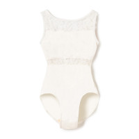 【MAY NAGAHISA】ジュニア ノースリーブレオタード(オフホワイト-130)