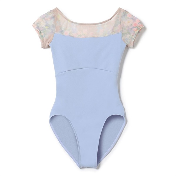 ♪キャップスリーブレオタード(スカイブループリント-130)
