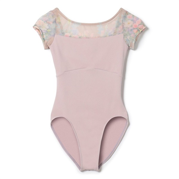 キャップスリーブレオタード(ベビーピンクプリント-130)
