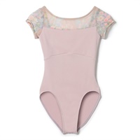 キャップスリーブレオタード(ベビーピンクプリント-130)