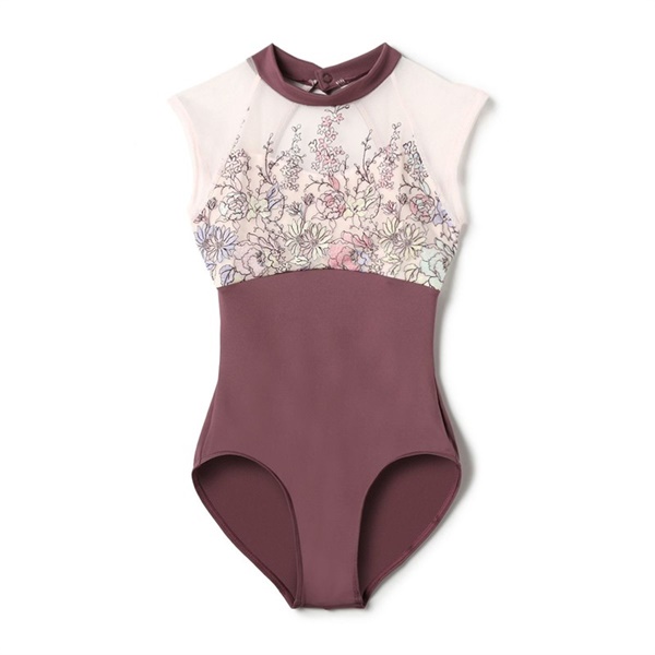 ♪ハイネックレオタード(グレイッシュライラック-130)