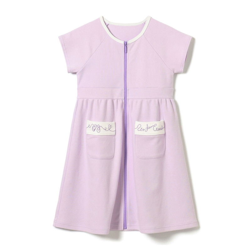 ジップアップワンピース(ラベンダー-110)
