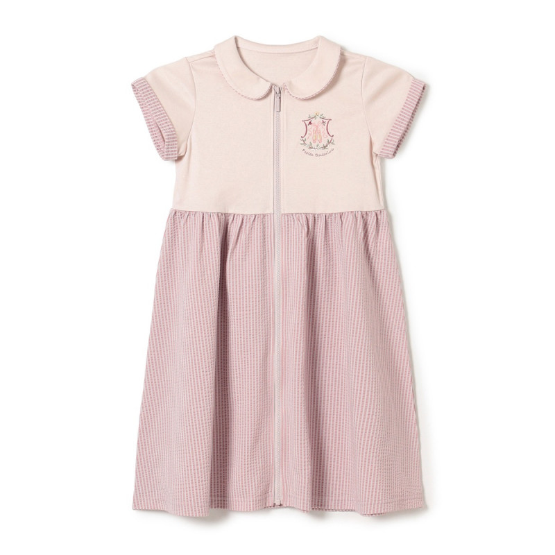 ジップアップワンピース(グレイッシュローズ-110)