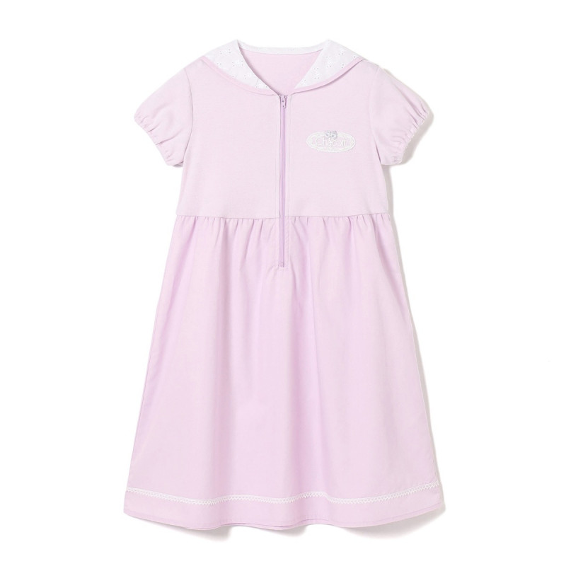 ジップアップワンピース(ライラック-110)