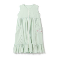 ジップアップワンピース(アクアグリーン-110)