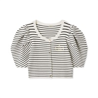 【SNIDEL】ニットカーディガン(ボーダー-フリー)