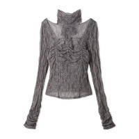 【SNIDEL】レースシアー TOPS(ダークグレー-フリー)