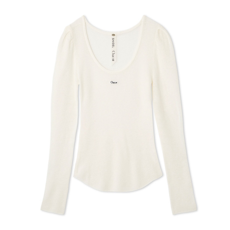 シアーリブニット(オフホワイト-フリー)