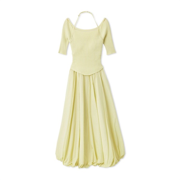 【SNIDEL】バルーンワンピース(レモンクリーム-S)