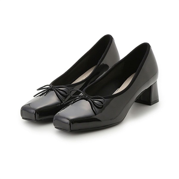 【SNIDEL】リボンパンプス(ブラック-S)