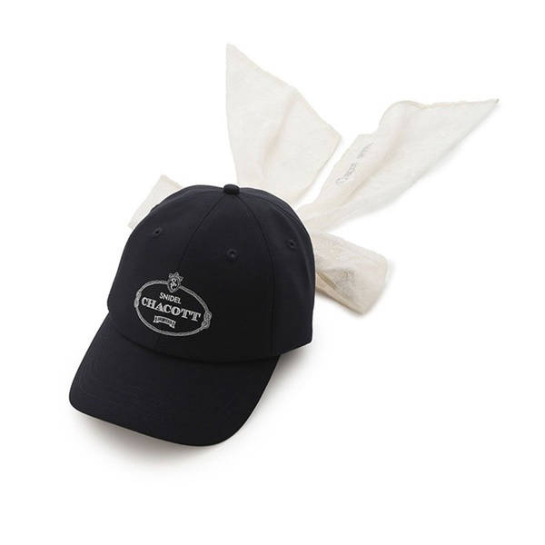 【SNIDEL】リボンキャップ(ネイビー-フリー)