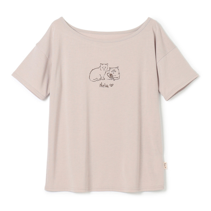 【Nela ライン】Tシャツ(ベージュ-M)
