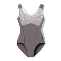 【Nela ライン】ノースリーブレオタード(チャコ-ルグレー-S)