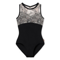 【Nela ライン】ジュニア レオタード(ブラック-130)