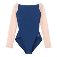 ロングスリーブレオタード(ブルー-S)