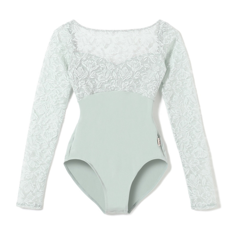 【Nela ライン】ロングスリーブレオタード(アクアグリーン-S)