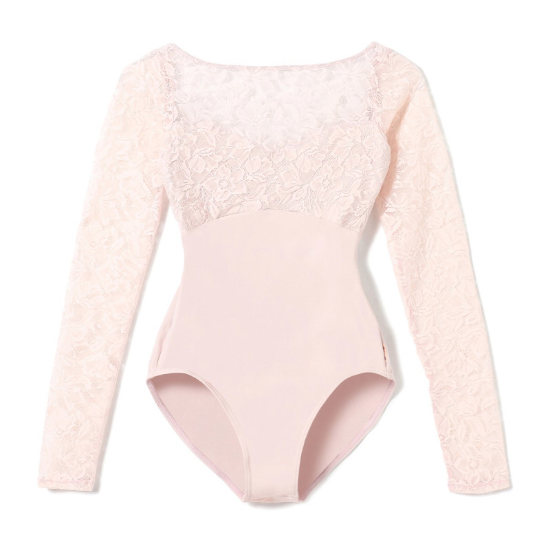 【Nela ライン】ロングスリーブレオタード(ヨーロピアンピンク-S)
