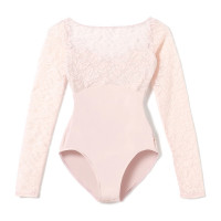 【Nela ライン】ロングスリーブレオタード(ヨーロピアンピンク-S)