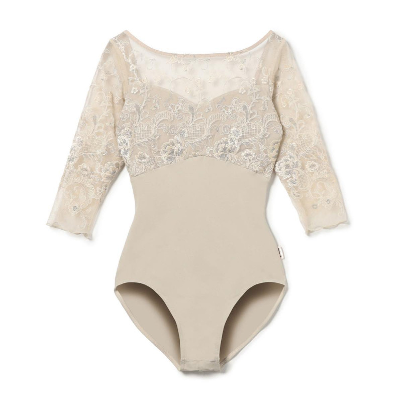 【Nela ライン】6分袖レオタード(エバーグリーン-S)