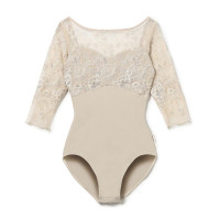 【Nela ライン】6分袖レオタード(エバーグリーン-S)