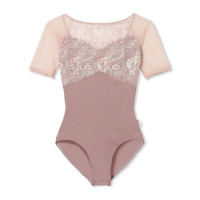 【Nela ライン】ハーフスリーブレオタード(ヨーロピアンピンク-S)