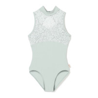 【Nela ライン】ジュニア ハイネックレオタード(アクアグリーン-130)