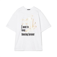 ダンスプリントオーバーＴシャツ(ホワイト-M)