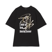 ダンスプリントオーバーＴシャツ(ブラック-M)
