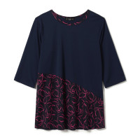 プリントコンビTシャツ(ネイビー-M)