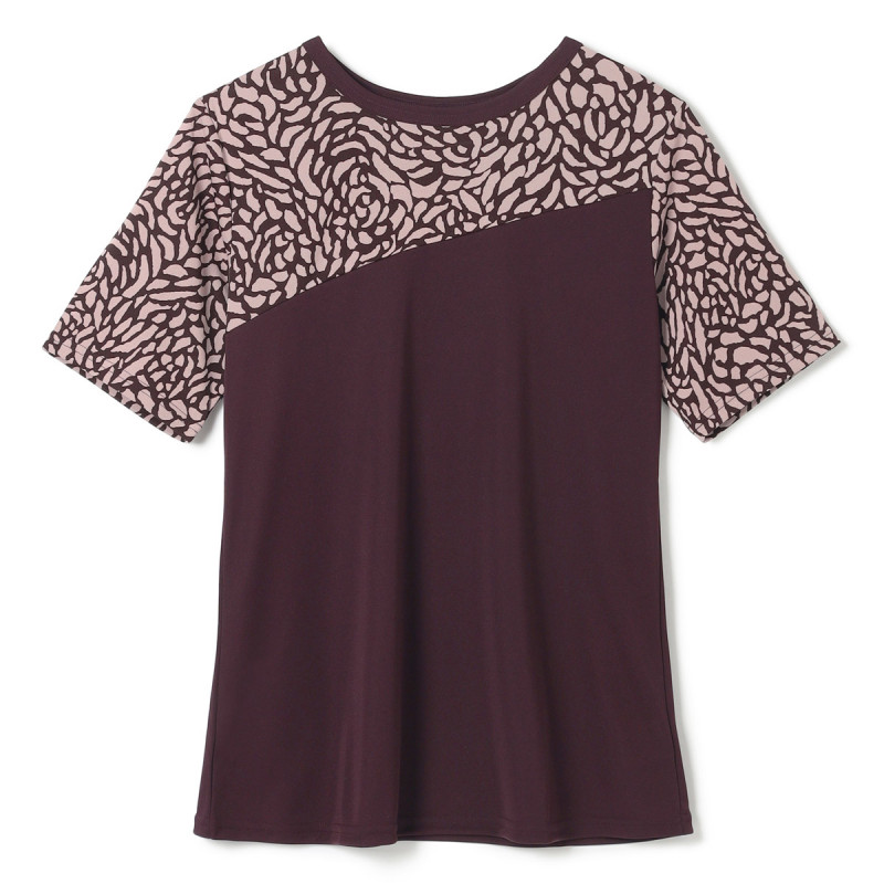 プリントコンビTシャツ(ワインレッド-M)