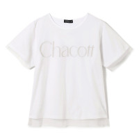 ★チュールレイヤードＴシャツ(ホワイト-M)