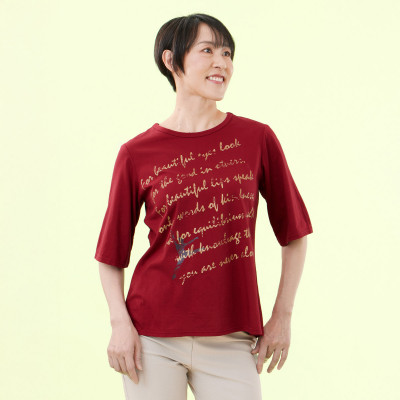 ラメロゴプリントTシャツ