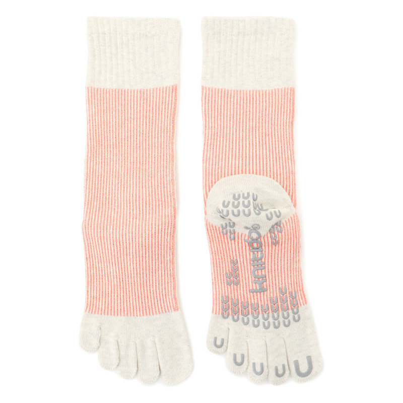 140206 ラメストライプハイクルー(グレージュ-23.0〜25.0)