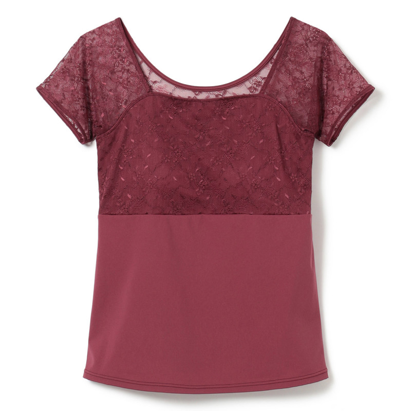 新品　チャコット　レースコンビトップ　M ベロアコンビレースプリントトップ 商品ページ | チャコットオンライン