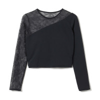 レースコンビアシンメトリートップ(ブラック-M)